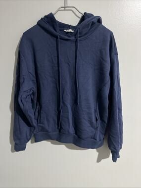 SWS Athletics Women’s Small Navy Blue Pullover Hoodie Fleece Lined Side Pocket